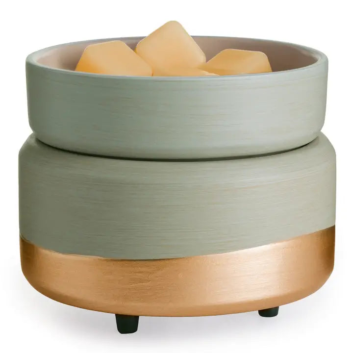 2-in-1 Candle & Wax Warmer - Gilded Sage