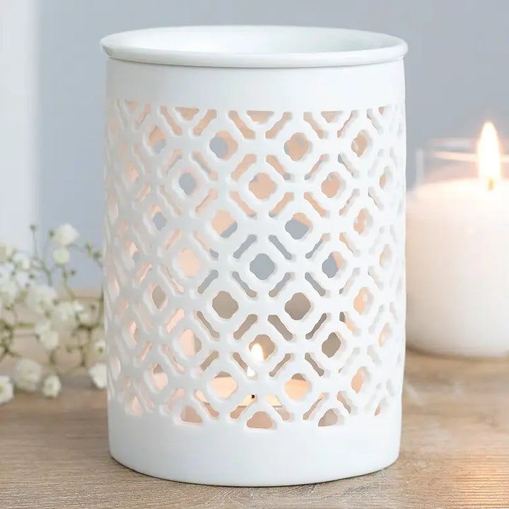 Ceramic Lattice Cut Wax Warmer